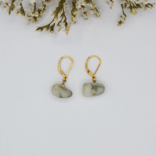 TETI | Boucles d'oreilles en marbre Vert d'Estours bijou éthique