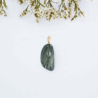 PIETRO | Pendentif en marbre vert d'Estours foncé bijouterie éthique & éco-responsable