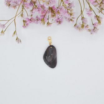 TOBIA | Pendentif en marbre violet foncé & noir des Pyrénées Ariégeoises bijouterie éthique